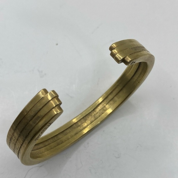 Miansai Brass gold-tone Heavy cuff bangle bracelet. - Picture 3 of 6